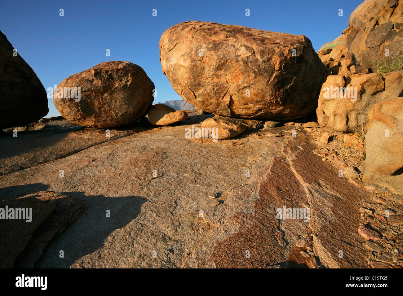 Large granite boulders, Brandberg mountain, Namibia, southern Africa Stock Photo