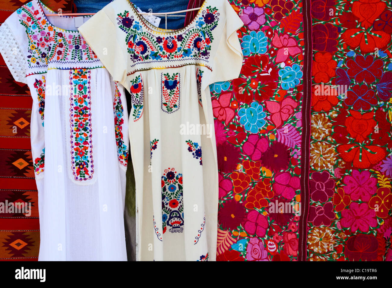 Chiapas Mayan dress embroidery and serape handcrafts from mexico Stock Photo - Alamy Chiapas Mayan dress embroidery and serape handcrafts from mexico Stock Photo - Alamy