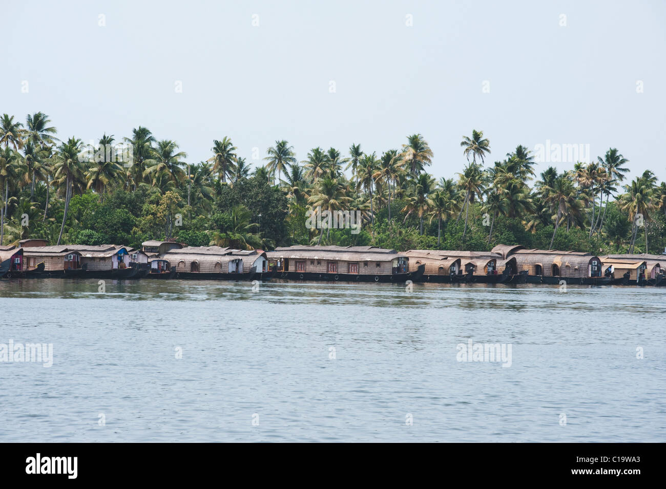 Houseboats on the coast, Kerala Backwaters, Alleppey, Alappuzha ...