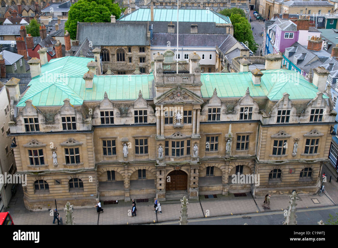 Aerial View Of The Rhodes Building, Oriel College, Oxford Stock Photo ...