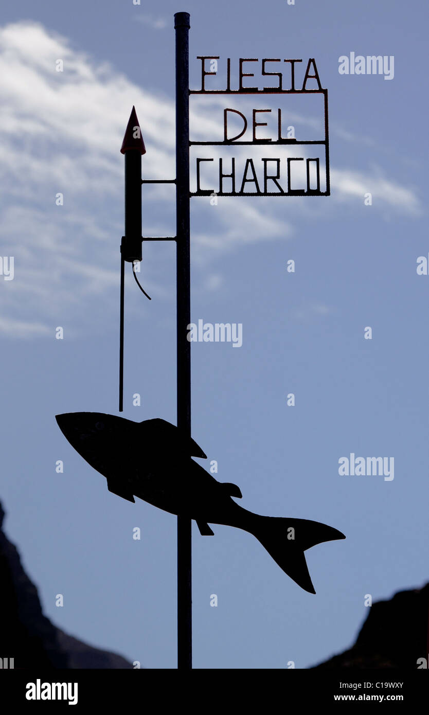 Fiesta Del Charco sign in San Nicolas, Gran Canaria Stock Photo Alamy