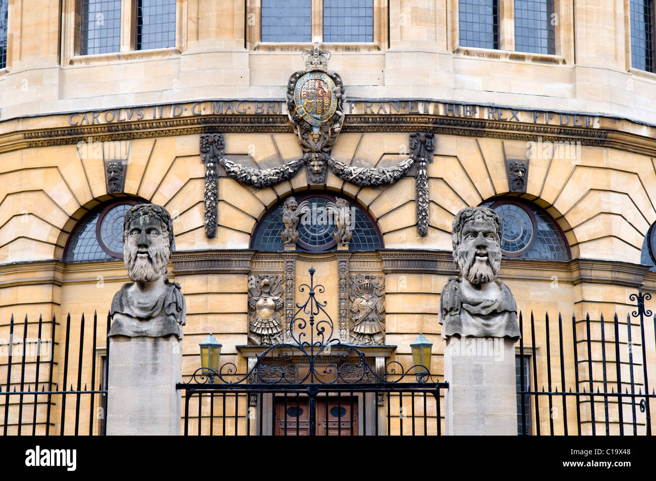 The front of the Sheldonian Theatre in Oxford, England, UK Stock Photo