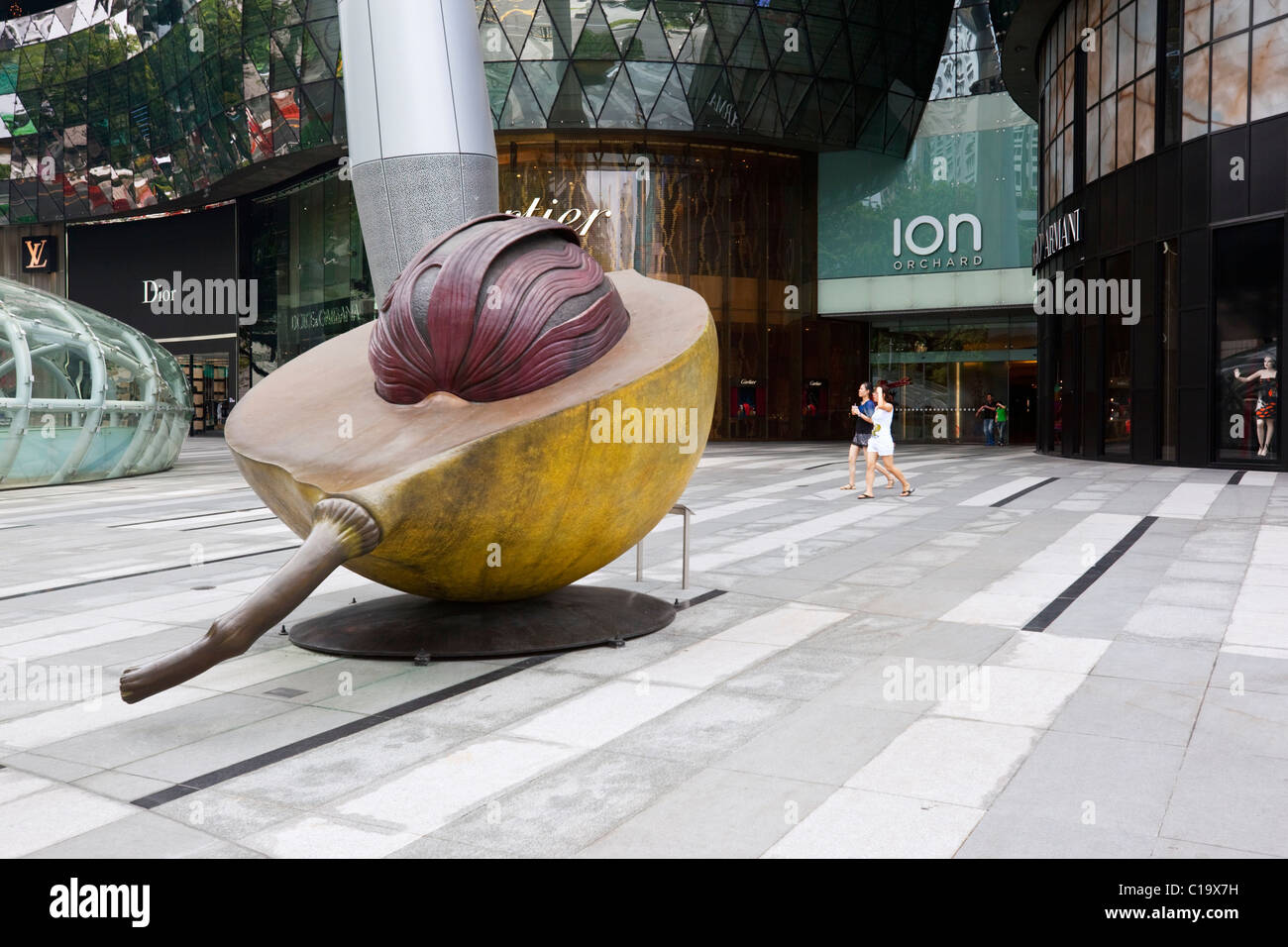 The Nutmeg sculpture by artist Kumari Nahappan at the ION Orchard Mall, Orchard Road, Singapore Stock Photo