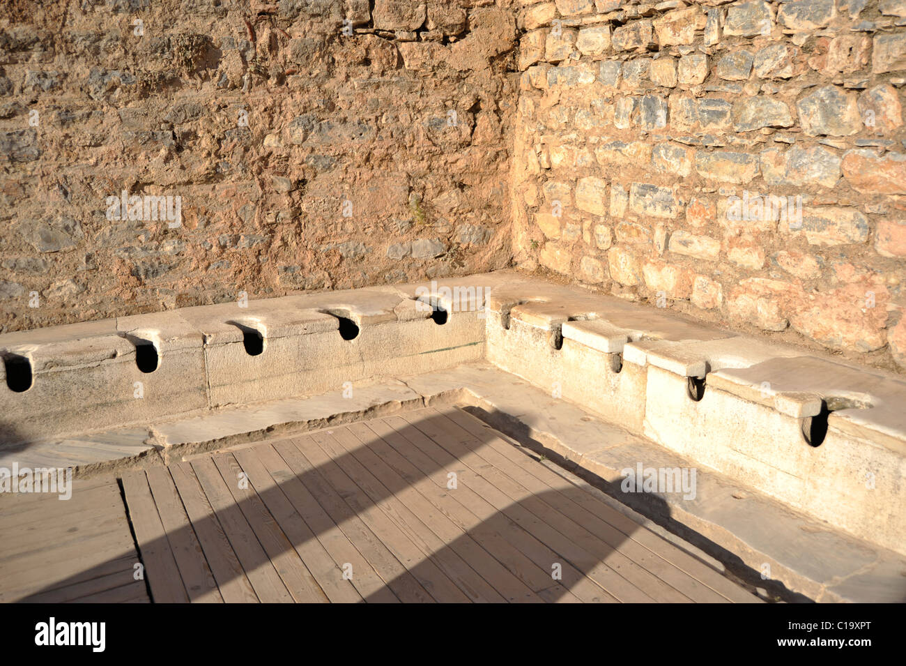 Ephesus, Selcuk, Turkey 2009. Latrin, with constantly running water, AD 2nd cent. Stock Photo