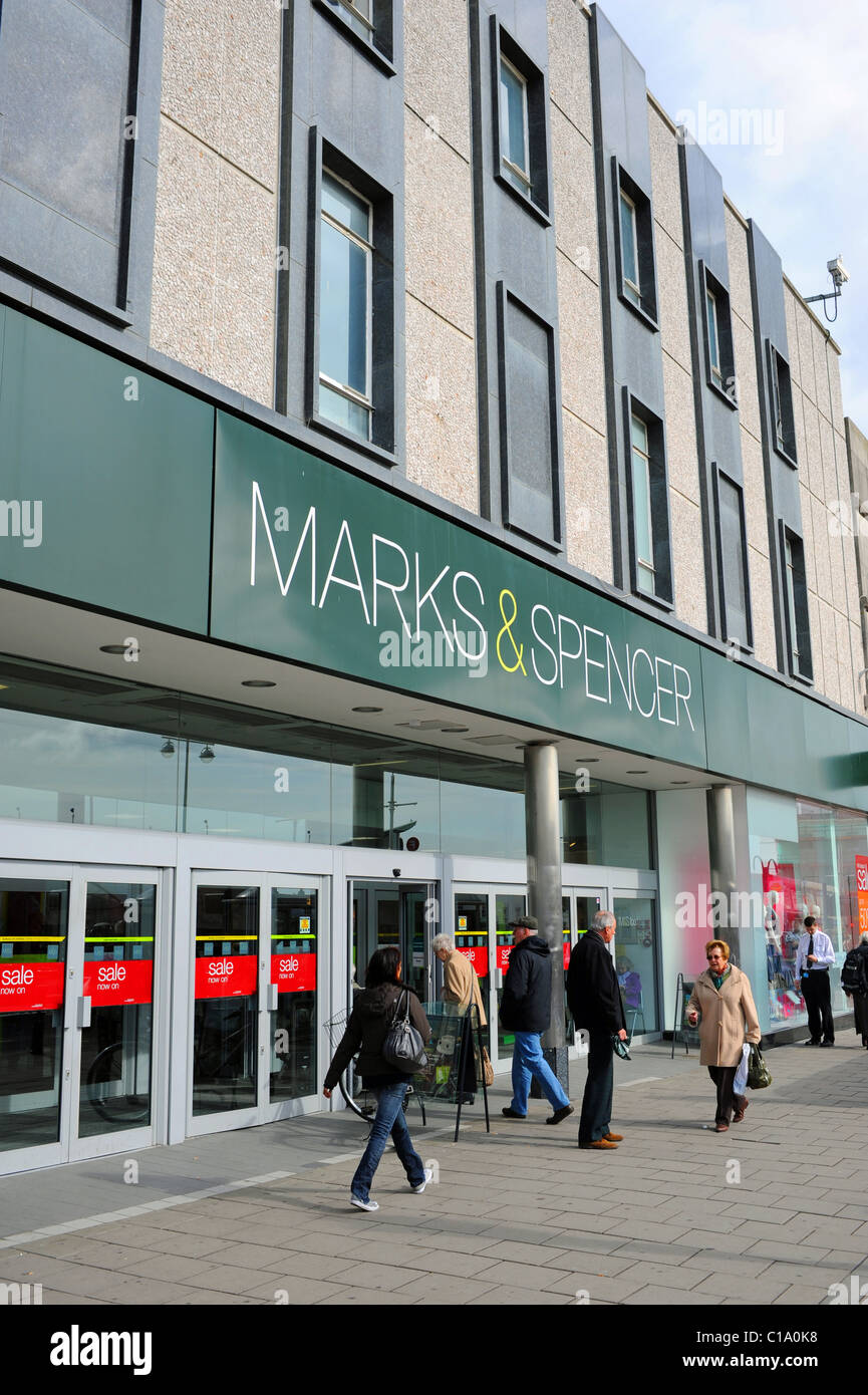 Marks & Spencer shop front and sign in Western Road Brighton East Sussex UK 2011 Stock Photo