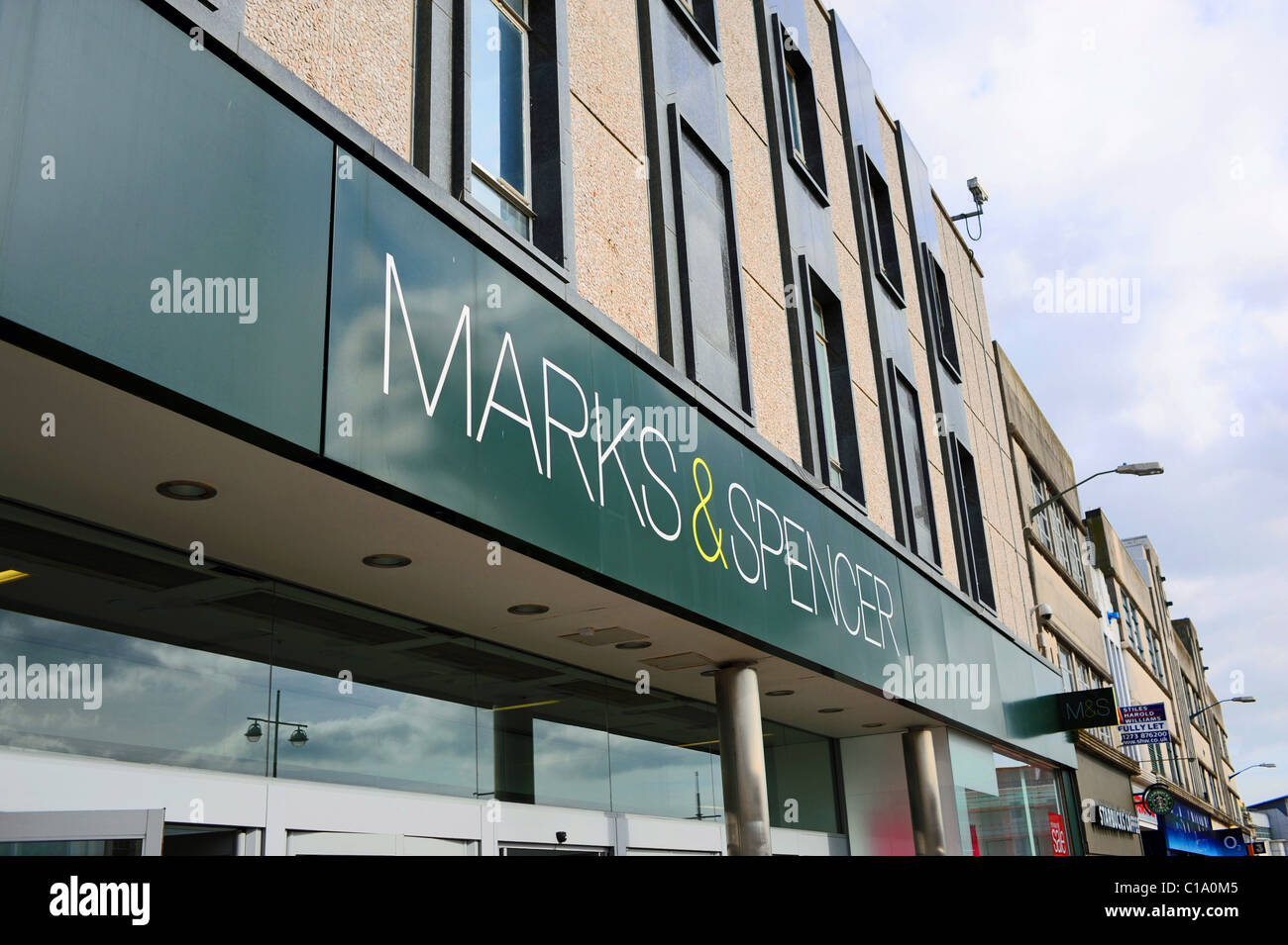 Marks & Spencer shop front and sign in Western Road Brighton East Sussex UK 2011 Stock Photo