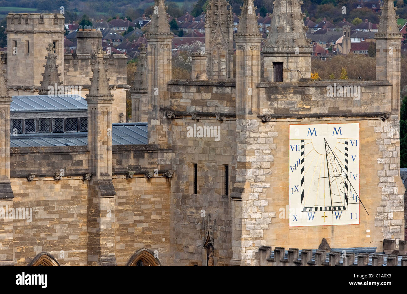 Sundial of the All Souls College in Oxford, Oxfordshire, England, UK Stock Photo