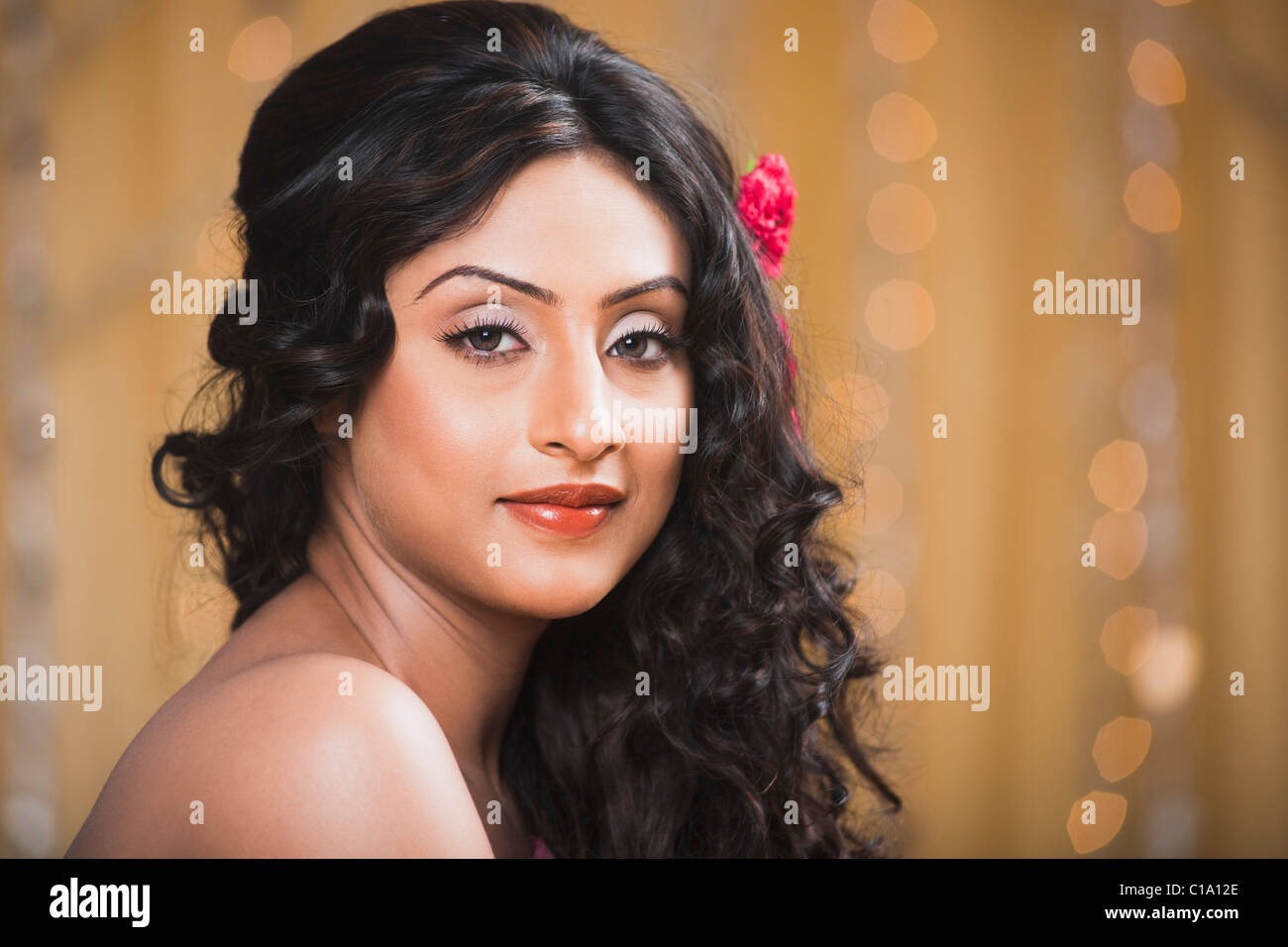 Portrait of an Indian bride Stock Photo