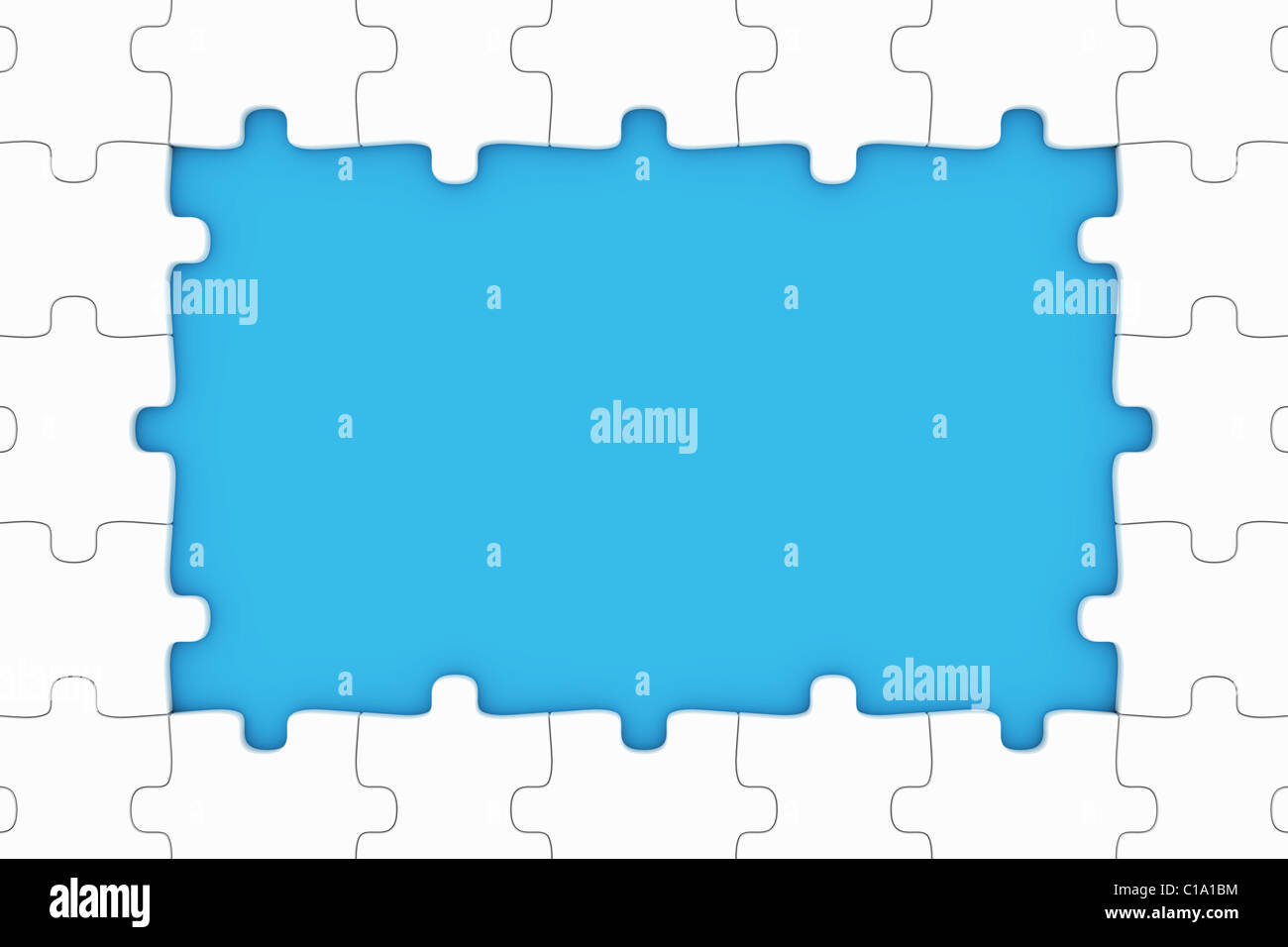 Puzzle pieces frame Stock Photo