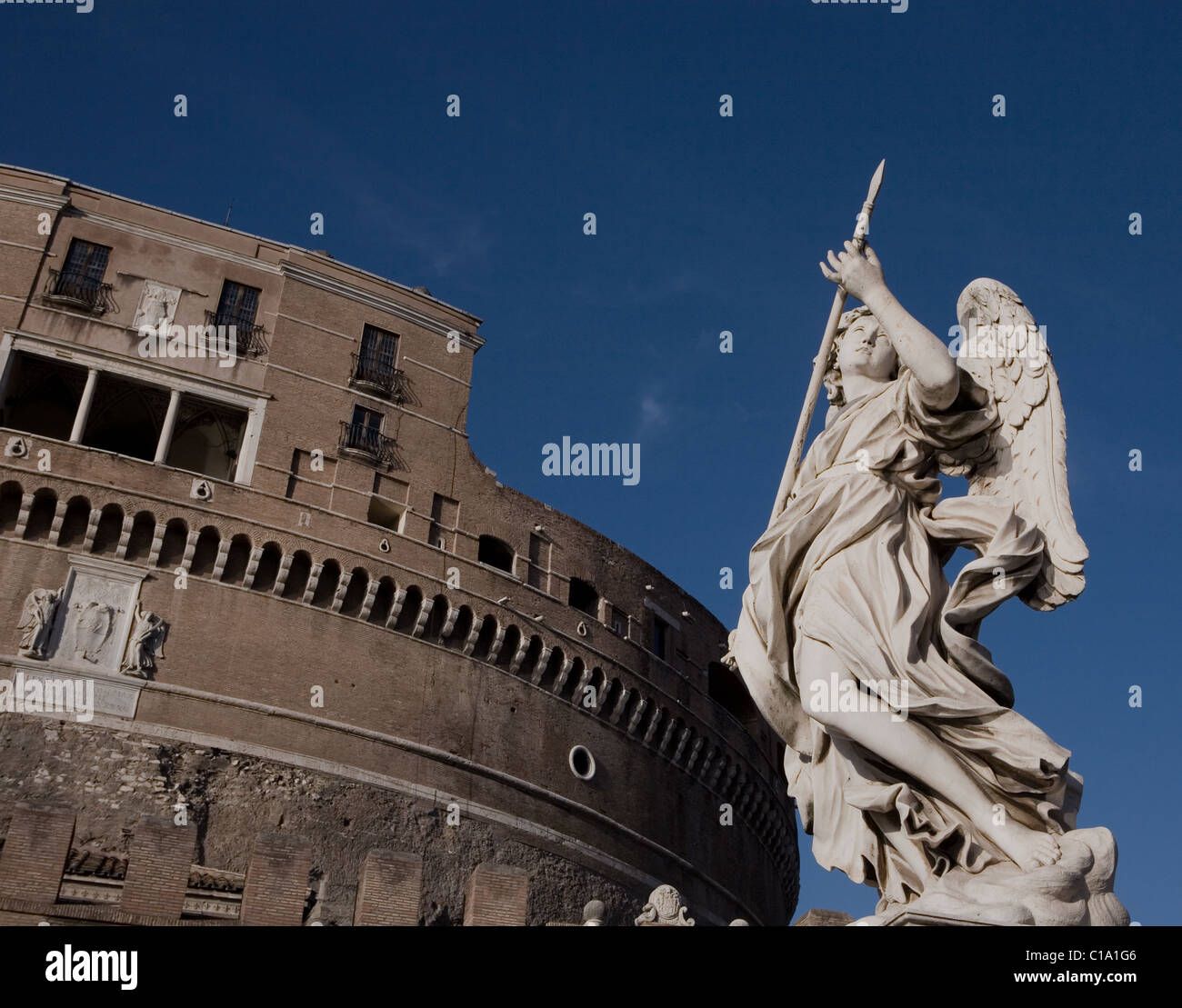 Angel with Lance Ponte Sant' Angelo Rome Italy Stock Photo - Alamy