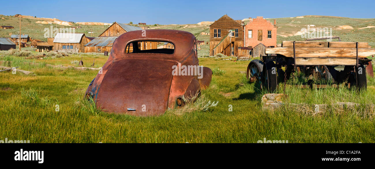 Abandoned car in ghost town, Bodie state park, california Stock Photo