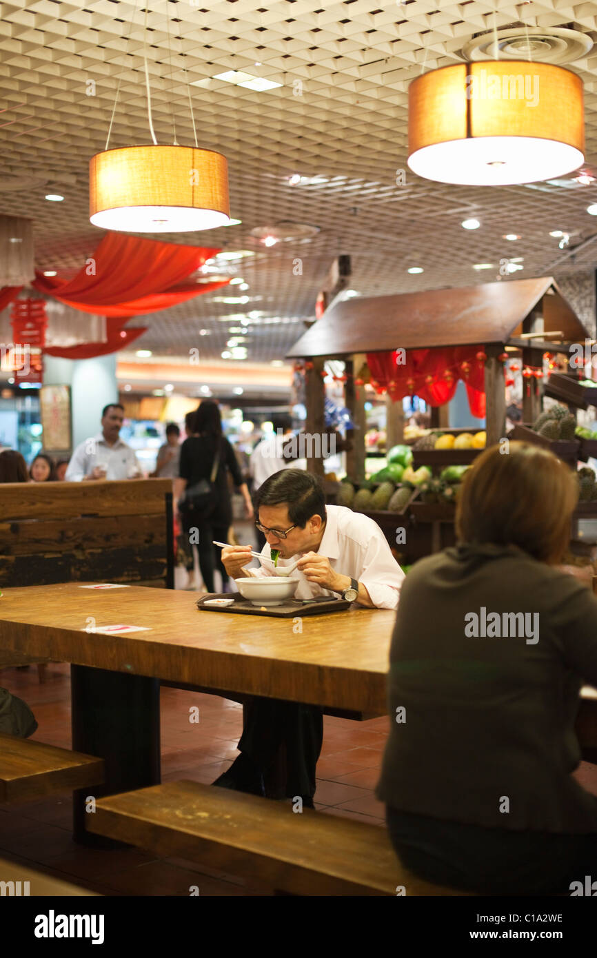 Lunchtime at Food Republic a popular hawker centre in the Wisma Atria