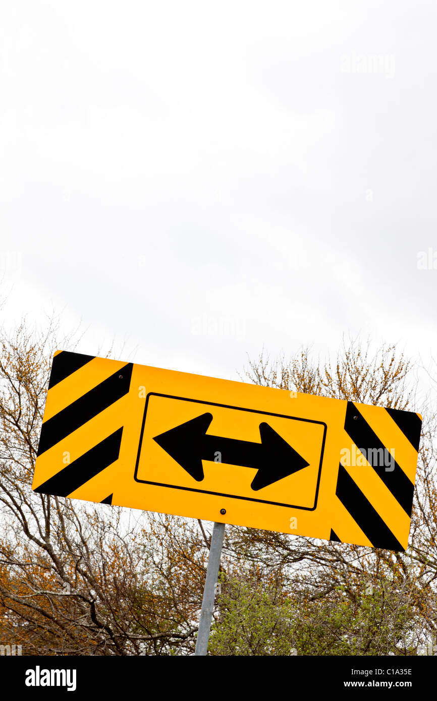 Directional traffic sign, highway. Stock Photo