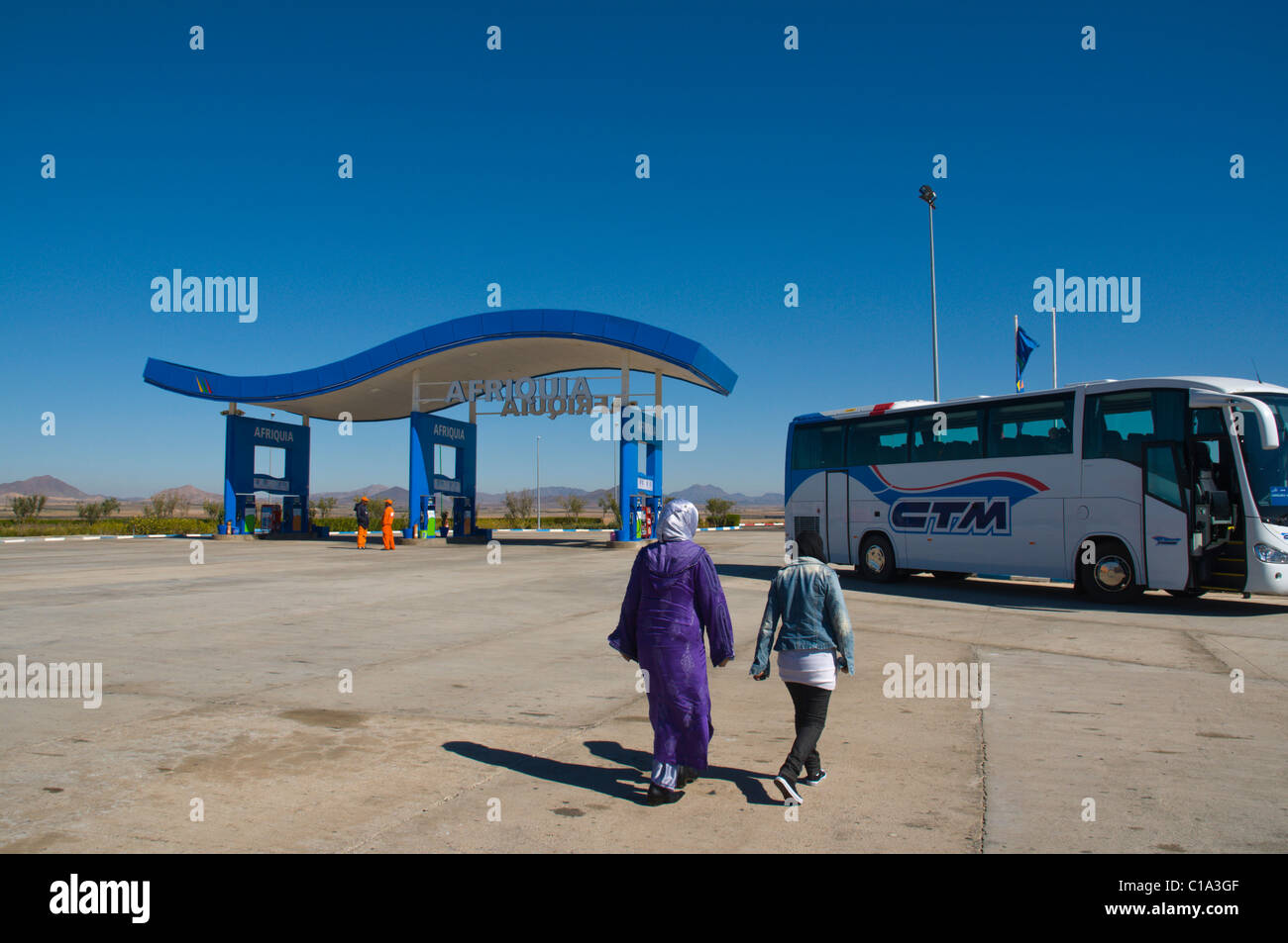Rest stop along motorway near Marrakech central Morocco northern Africa