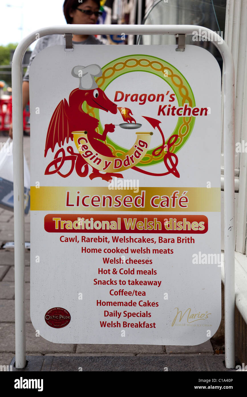 'Dragons Kitchen' Welsh Cafe Cardiff South Wales Stock Photo