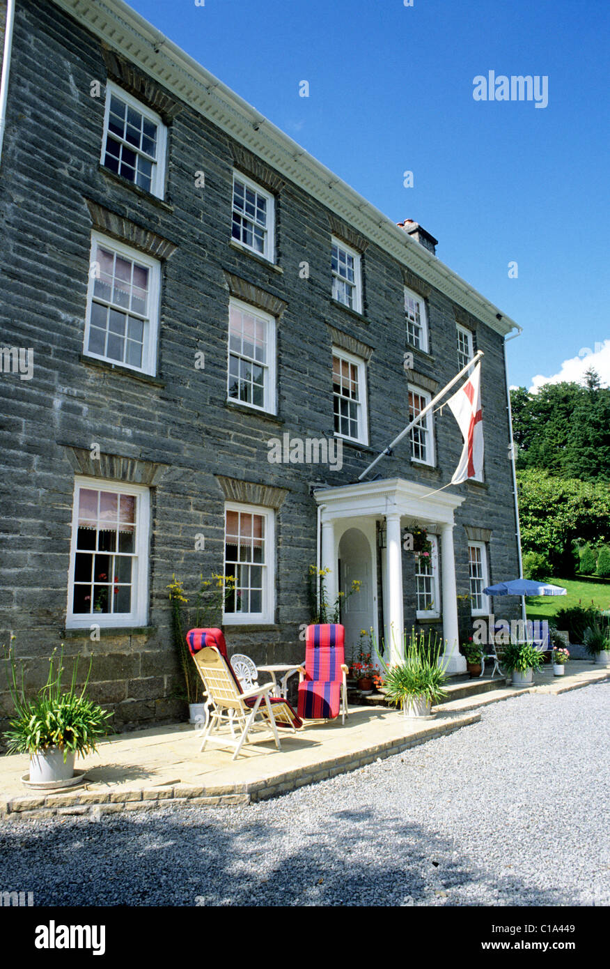 Lywn Derw Hotel, Abergwesyn, Powis Wales Welsh country hotels UK River Irfon Valley Stock Photo