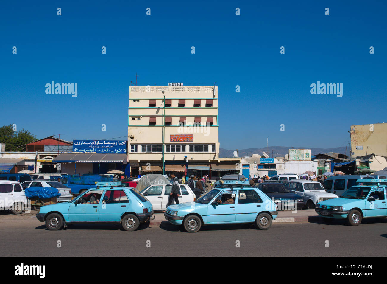 Petit taxis Inezgane town near Agadir the Souss southern Morocco Africa Stock Photo
