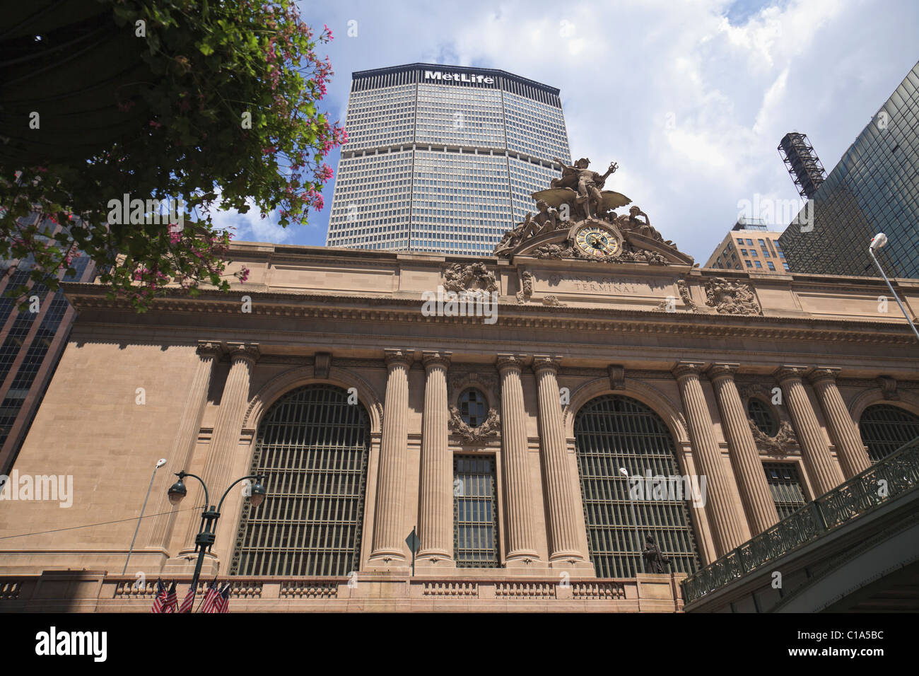 Grand Central Terminal and Met Life Building in Manhattan. Stock Photo