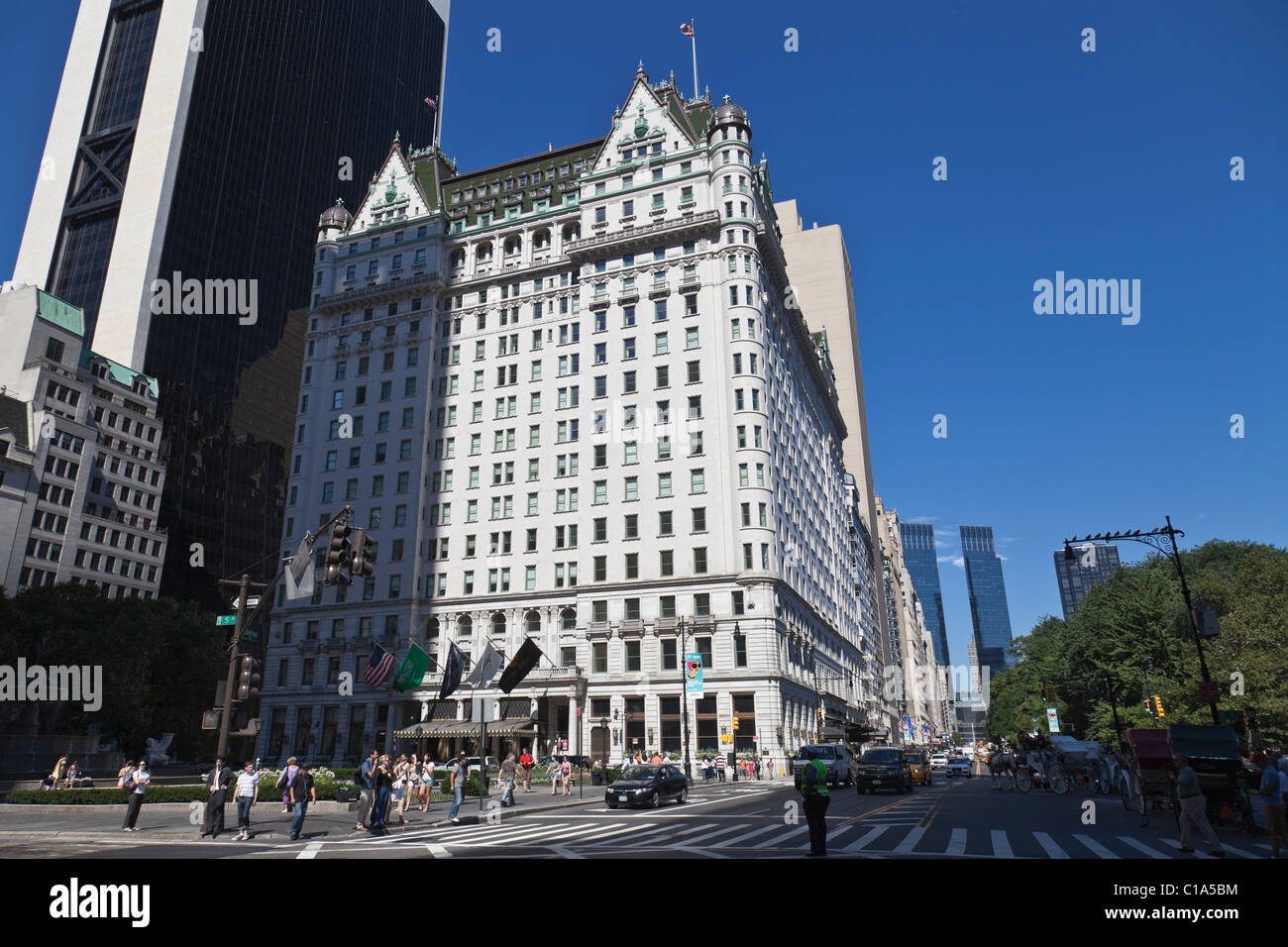 The Plaza Hotel on Central Park in Manhattan. Stock Photo