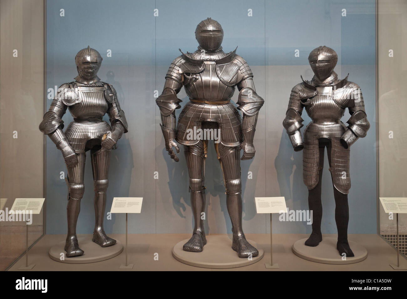 Medieval armor on display at Metropolitan Museum of Art in New York City. Stock Photo