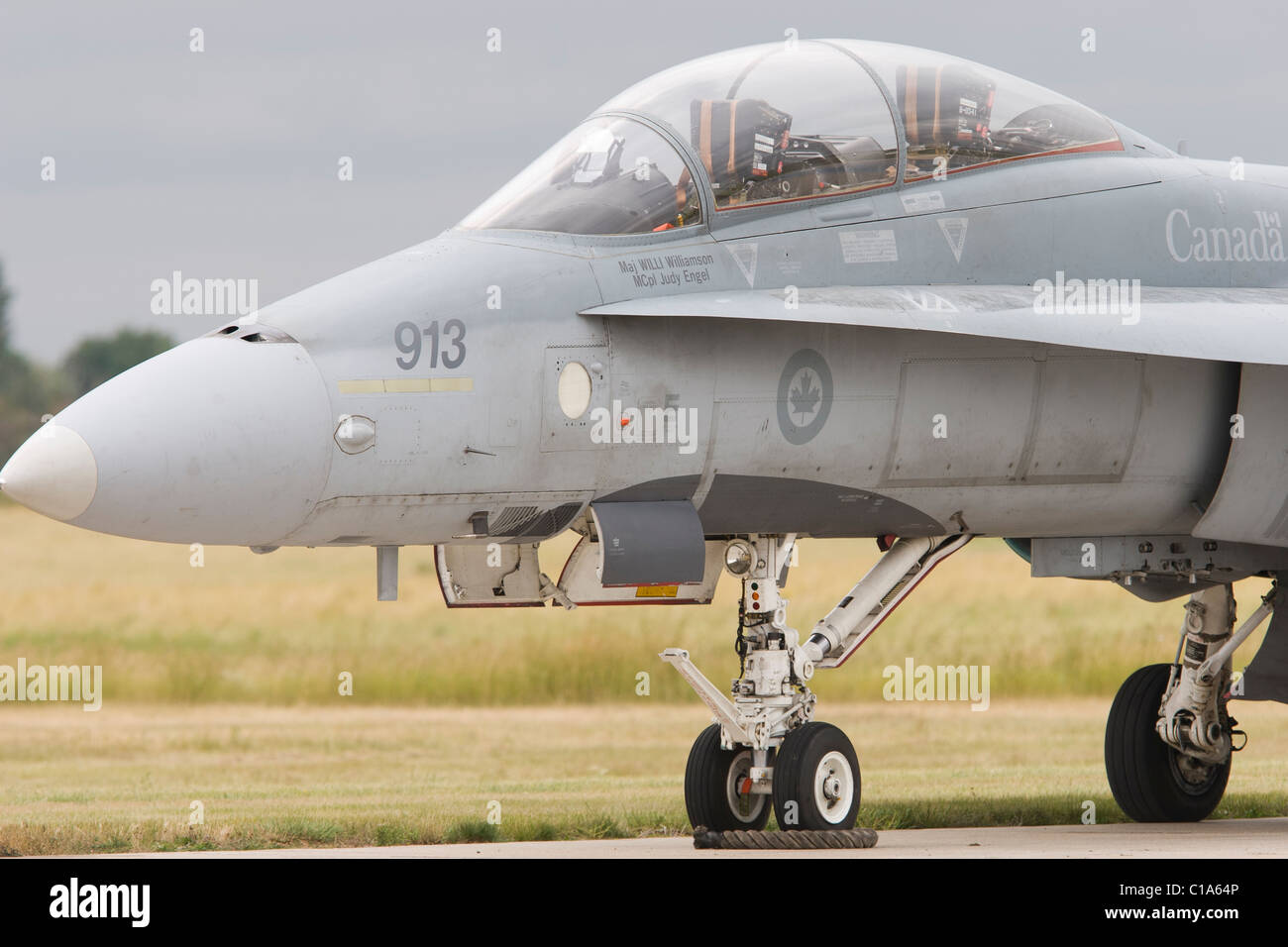 Royal Canadian Air Force CF-18 Hornet parked. Stock Photo