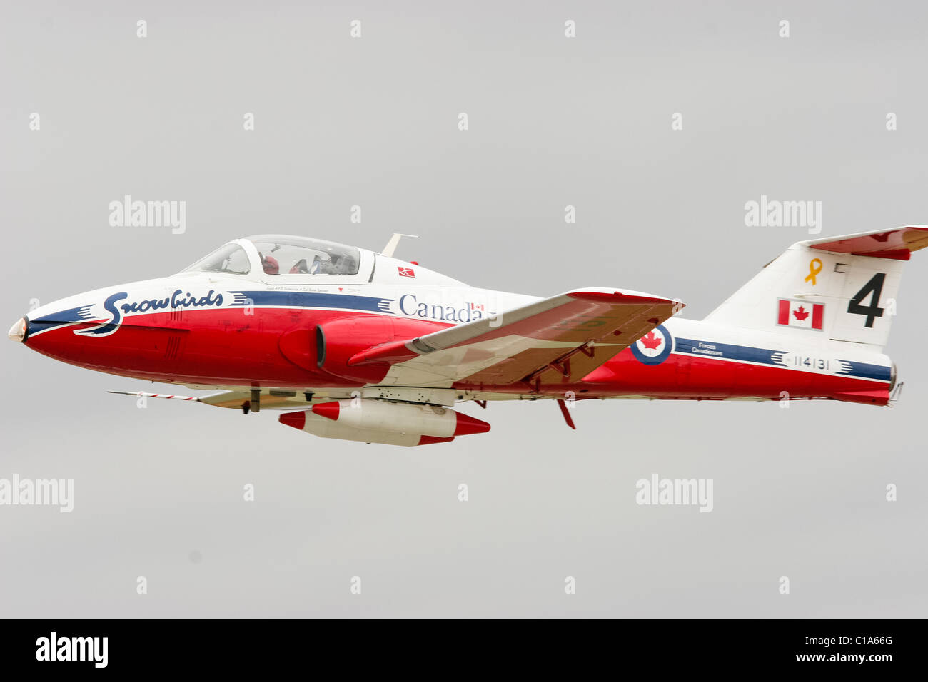 Canadian Forces 431 Air Demonstration Squadron - the Snowbirds - Ct-114 Tudor jet. Stock Photo