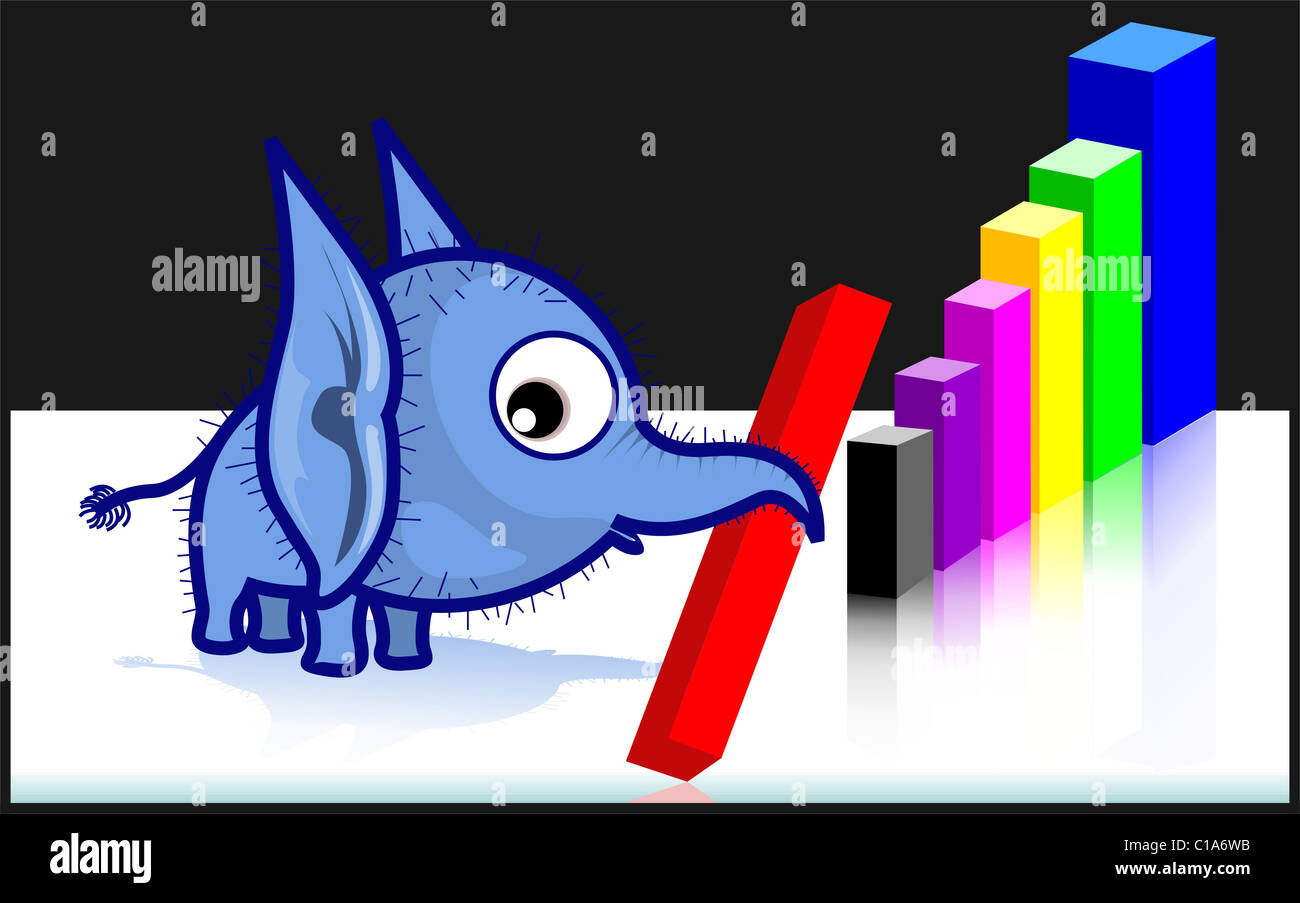An elephant making a graph stock photo alamy