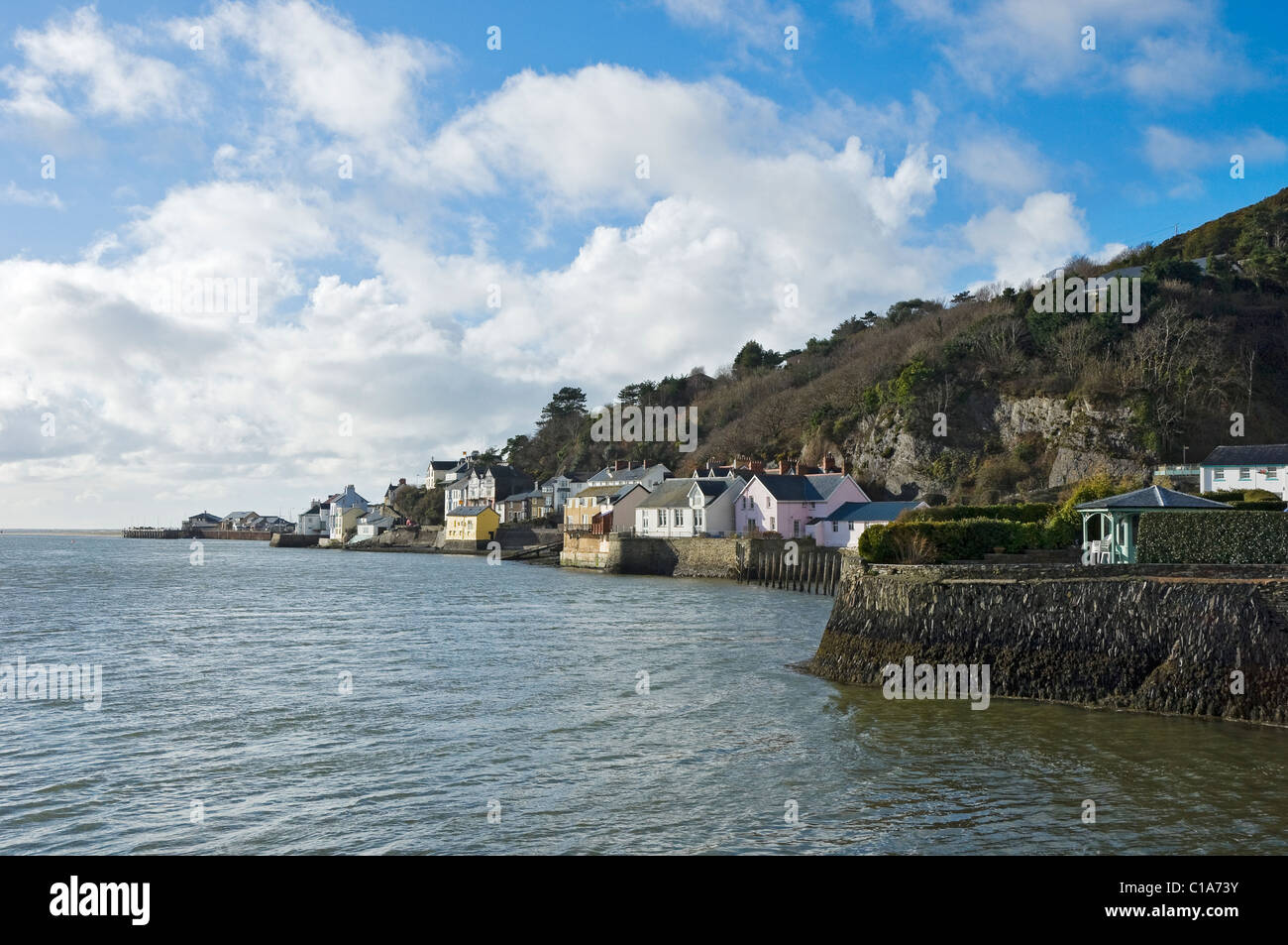 Houses cottages on the seafront Welsh seaside village of Aberdovey