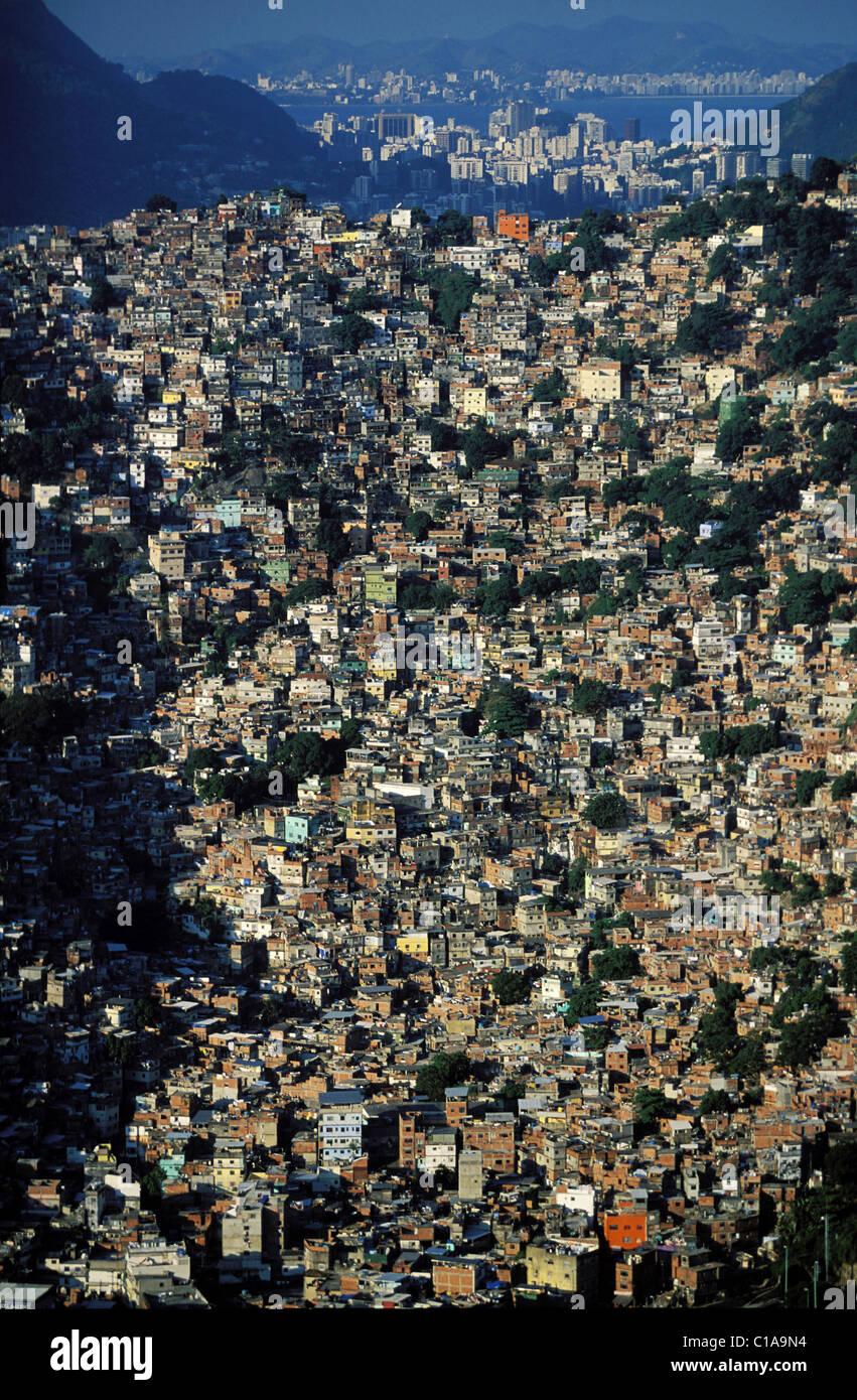 Brazil, Rio de Janeiro, Rocinha favela (aerial view Stock Photo - Alamy