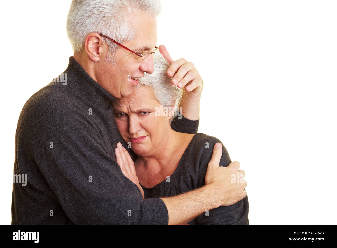 Man comforting woman Stock Photo