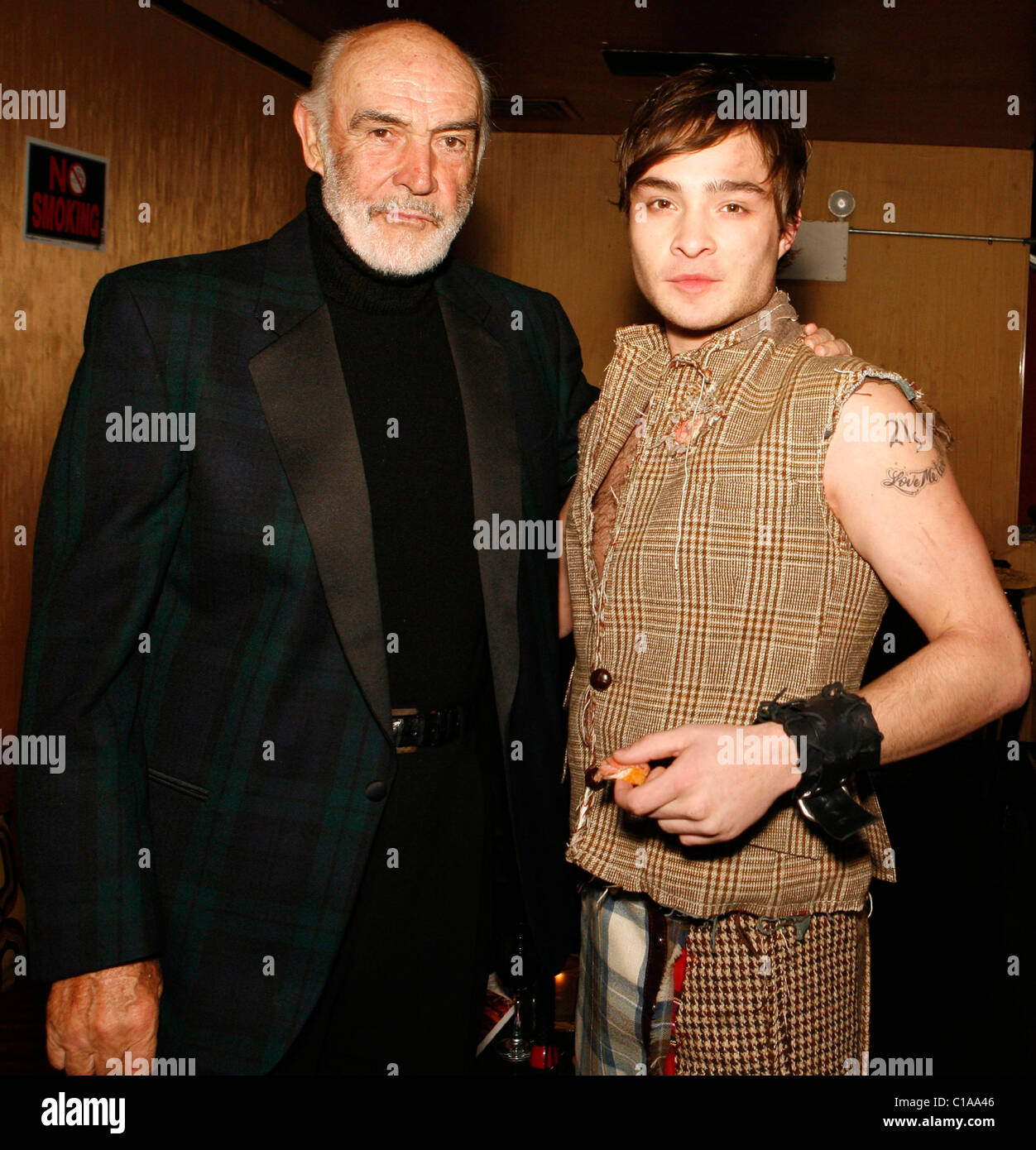 Sean Connery and Ed Westwick Seventh Annual Dressed To Kilt charity fashion show to benefit the Friends of Scotland - backstage Stock Photo