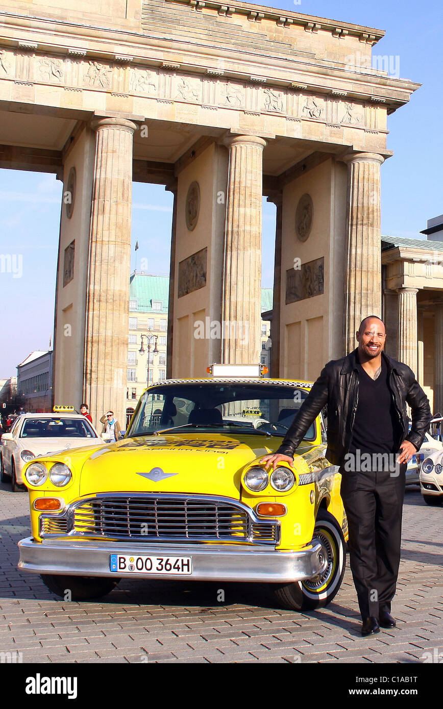 Dwayne Johnson Photocall for the movie 'Race To Witch Mountain' ('Die Jagd zum magischen Berg') at Brandenburg Gate Berlin, Stock Photo