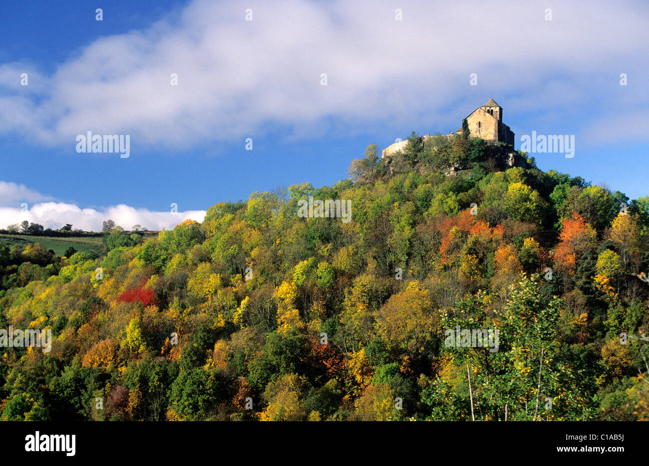 France, Puy de Dome, church of Dauzat sur Vodable, region of the Lembronnais near Issoire Stock Photo