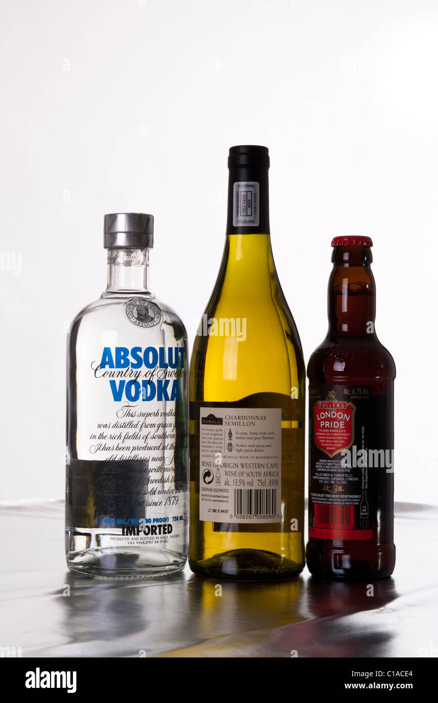 Beer wine vodka alcohol content hires stock photography and images Alamy