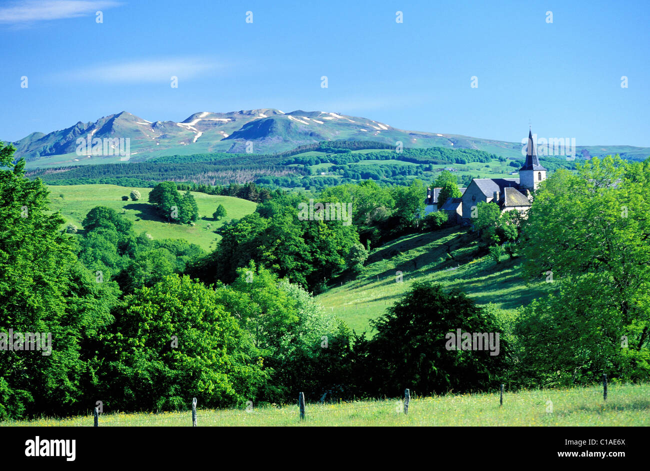 France, Cantal, Chanterelle village on the plateau of L'Artense