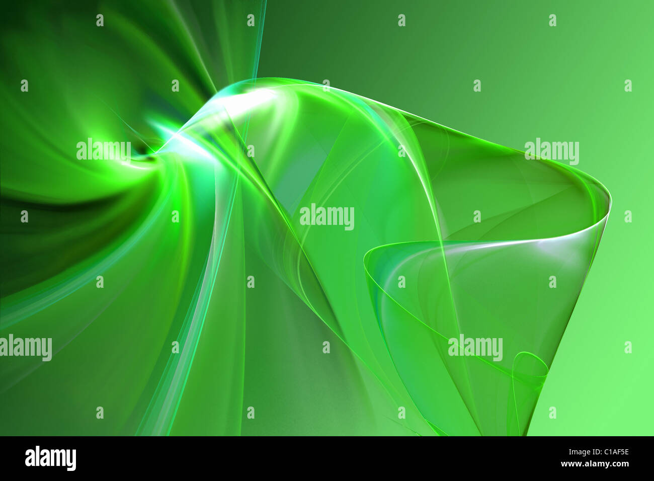 Abstract green 3D shape illustration Stock Photo