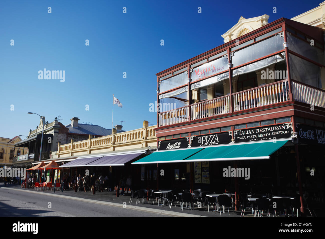 Restaurants and cafes on South Terrace, Fremantle, Western Australia, Australia Stock Photo