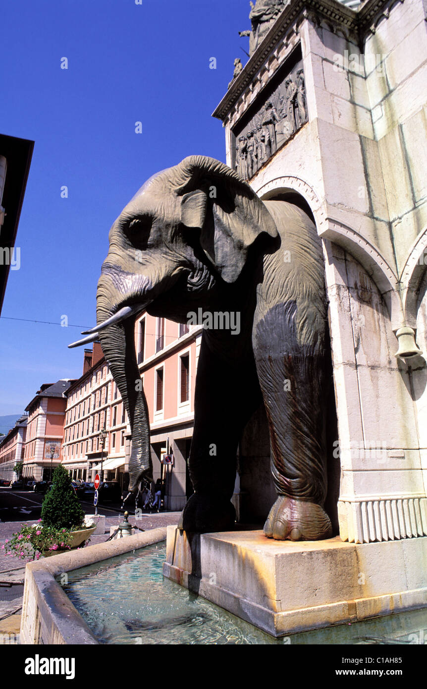 France, Savoie, Chambery, Elephants fountain Stock Photo - Alamy