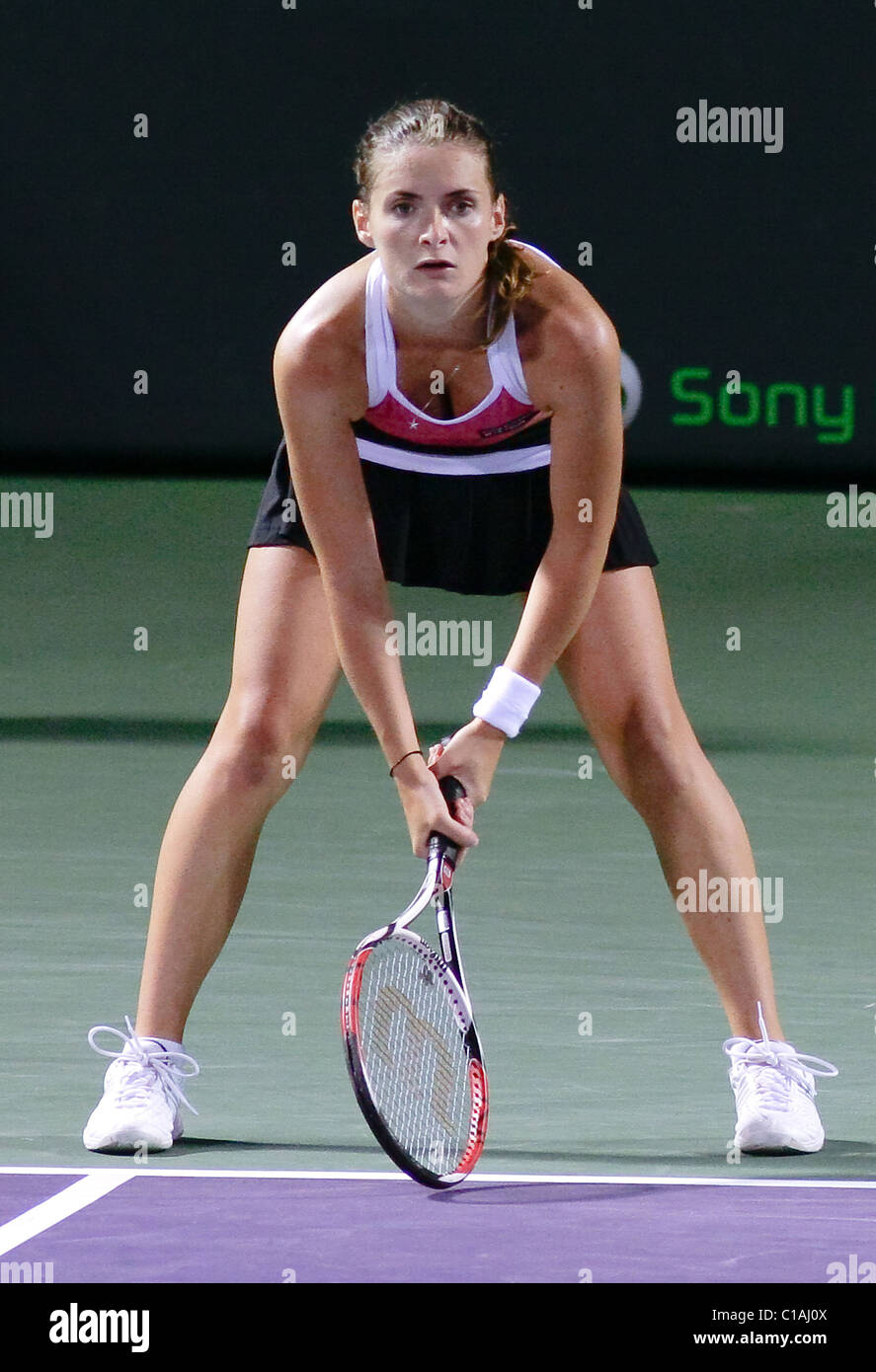 Czech tennis superstar, Iveta Benesova plays against Venus Williams on Day 10 of the Sony Ericsson Open Key Biscayne, Florida - Stock Photo