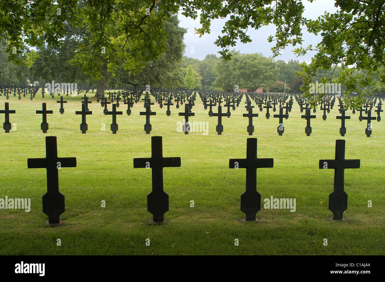 France, Aisne, german military cemetery which adjoins Malmaison's fort on the Chemin des Dames Stock Photo