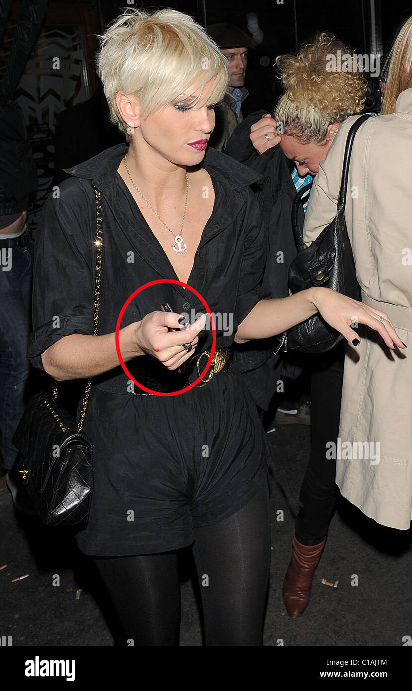Sarah Harding Intimo Sarah Harding looks to be in fine spirits as she leaves The Groucho ...