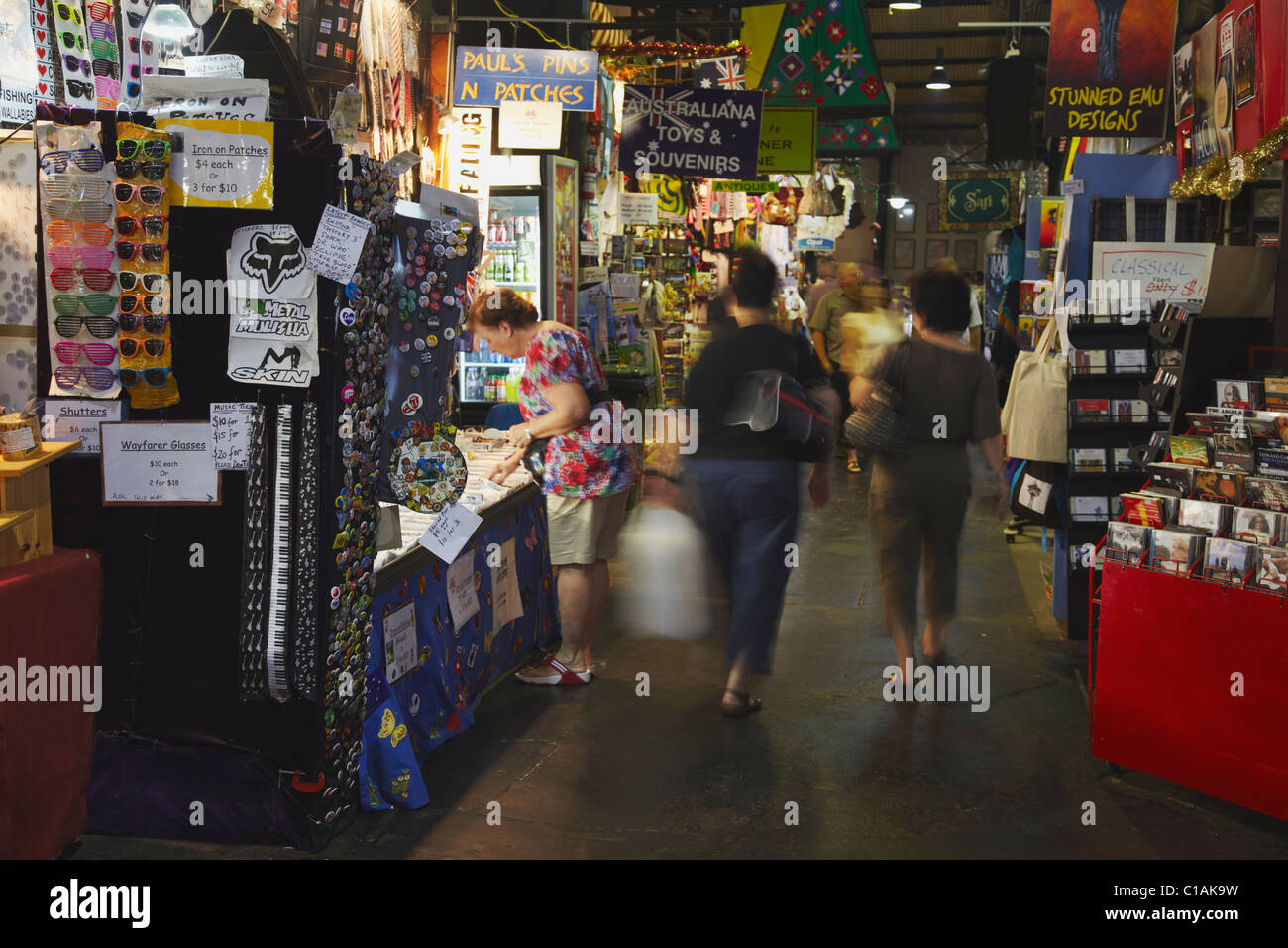 Souvenir stalls in Fremantle Market, Fremantle, Western Australia, Australia Stock Photo