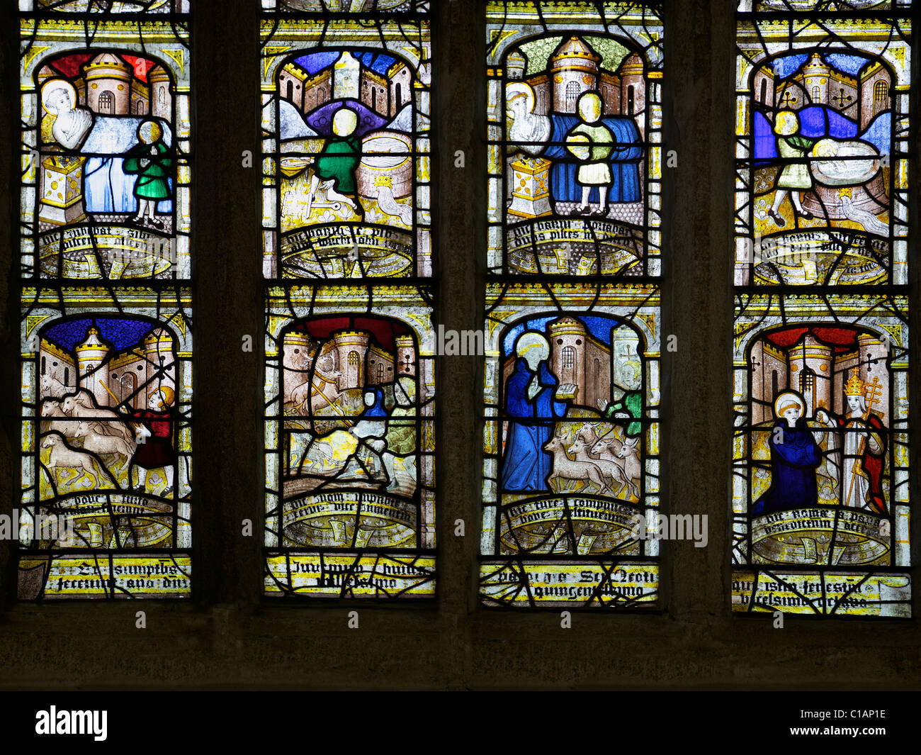 St Neot window medieval english stained glass St Neot Bodmin Moor