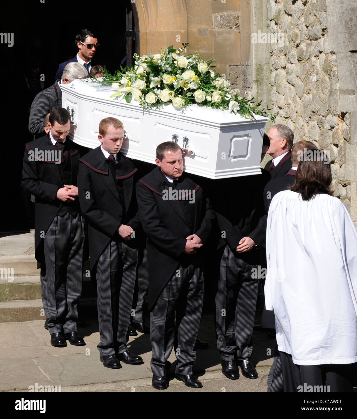 Jade Goody's Widower, Jack Tweed appears to be wearing his wedding suit Funeral ceremony for Jade Goody held at St. John the Stock Photo