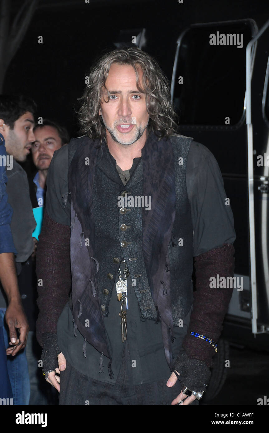 Nicolas Cage on the set of 'The Sorcerer's Apprentice' New York City