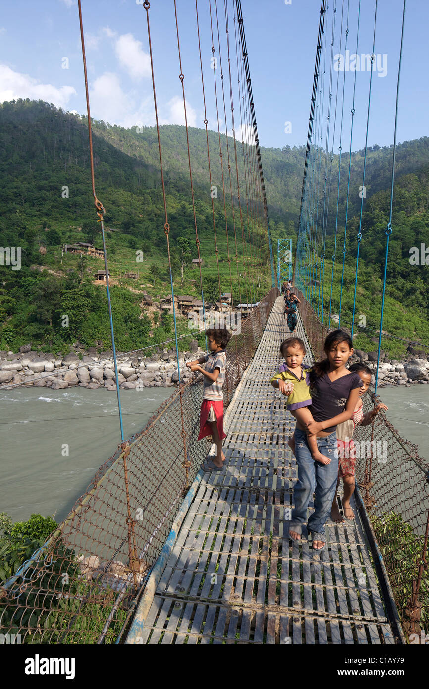 Nepal bridge hires stock photography and images Alamy