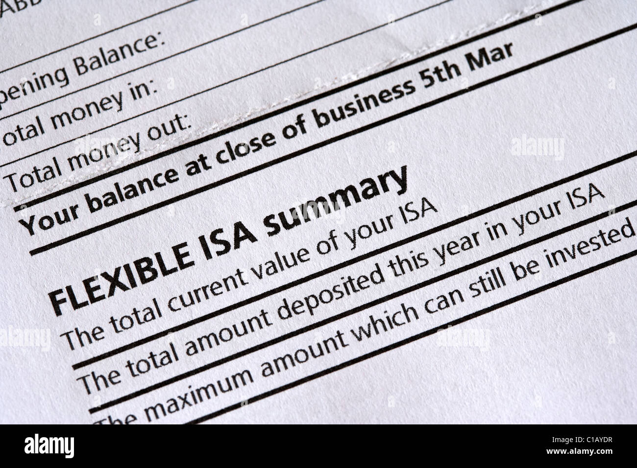 bank-statements-savings-isa-hi-res-stock-photography-and-images-alamy