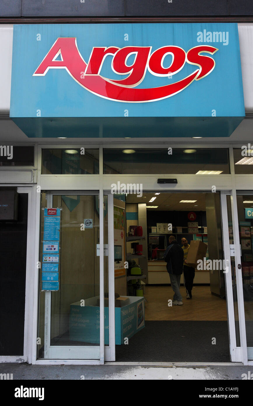 High Street retailer Argos, their brand name viewed here at there