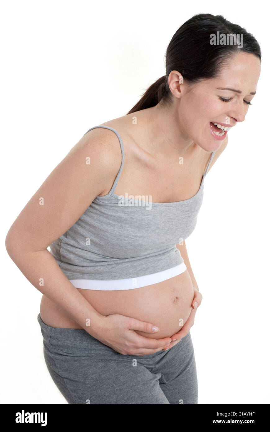 Pregnant woman in pain Stock Photo