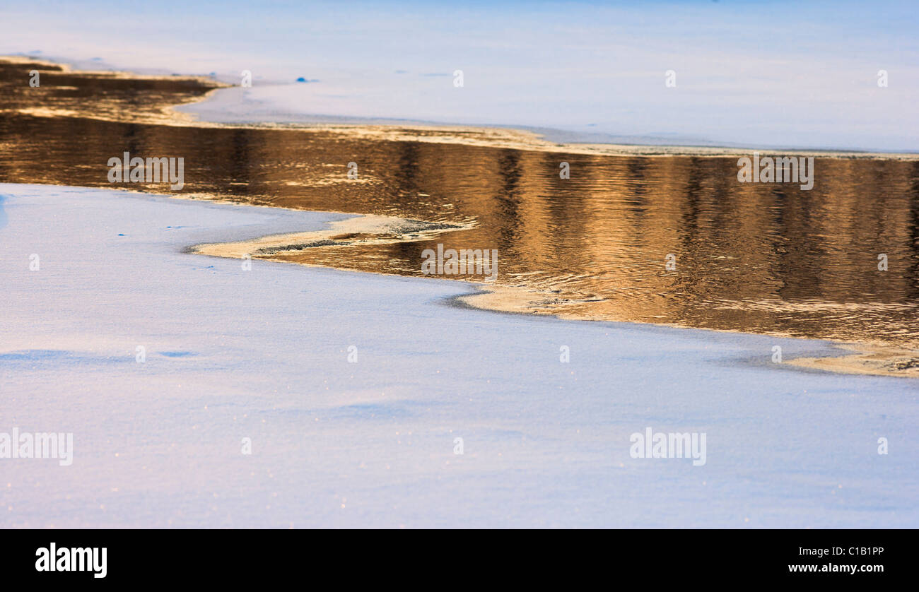 Ice on the river Suur-Emajõgi Stock Photo